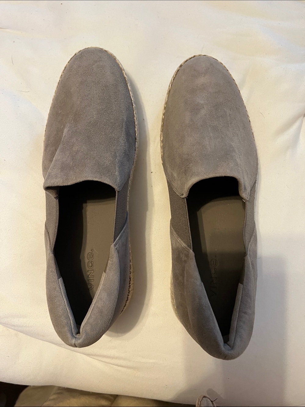 Vince Gray Suede Slip-On Loafers